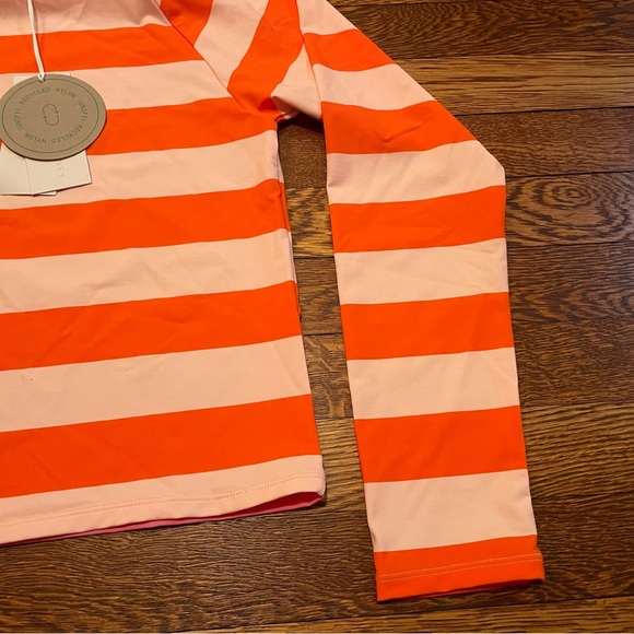 NWT Stella McCartney Orange Striped Flamingo Rash Guard Size 14 - Picture 10 of 12